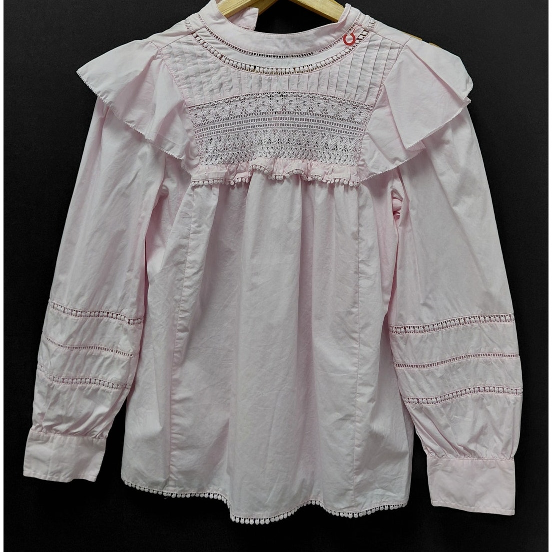 J.Crew .Crew Cotton Blouse Pink Xs Solid Long Sleeve Women Size Xs